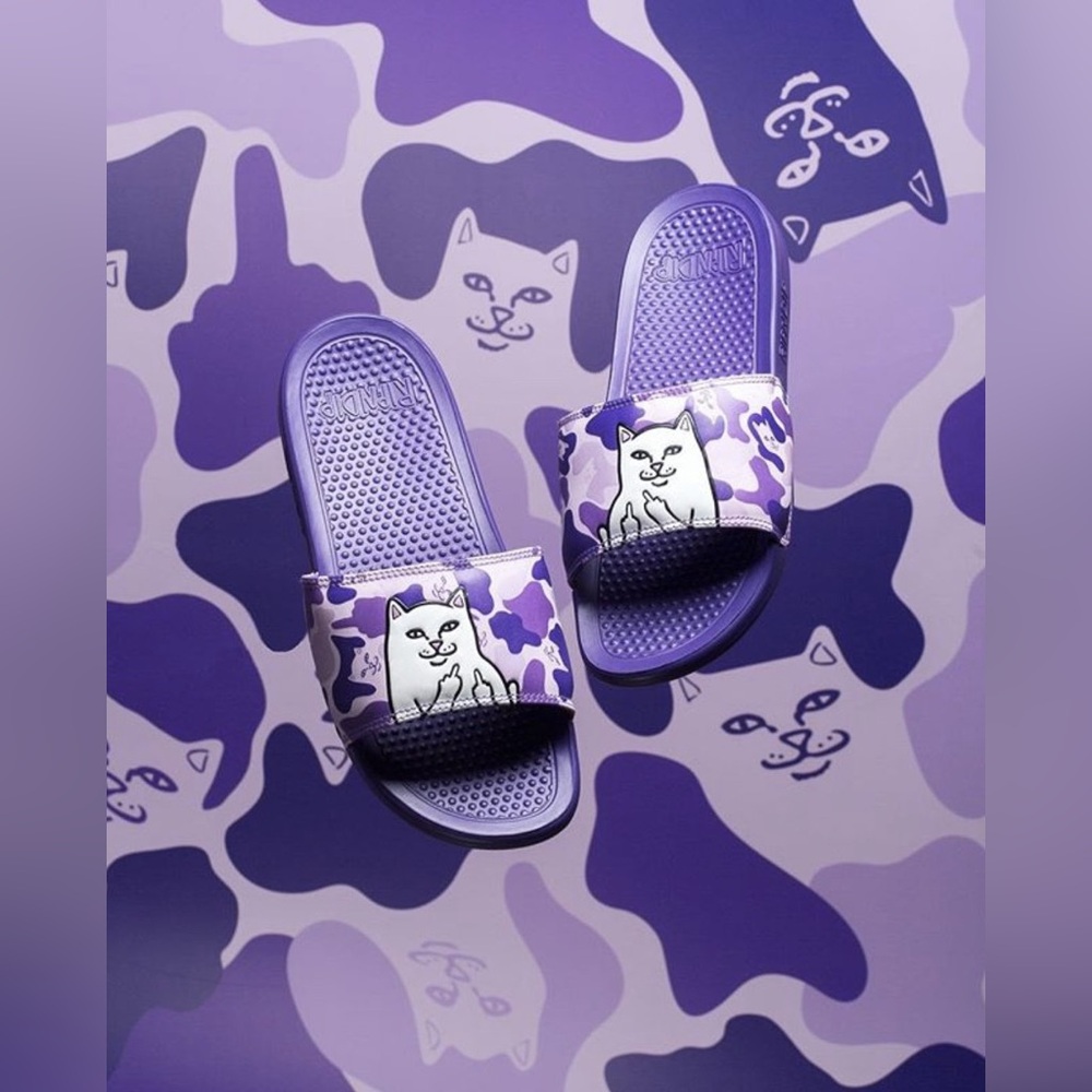 RIPNDIP LORD NERMAL SLIDES Purple Camo | Cat | Casual | Slip On | Lightweight